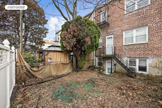 view of yard featuring a gazebo