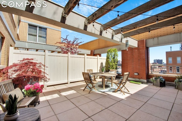 view of patio / terrace featuring a pergola