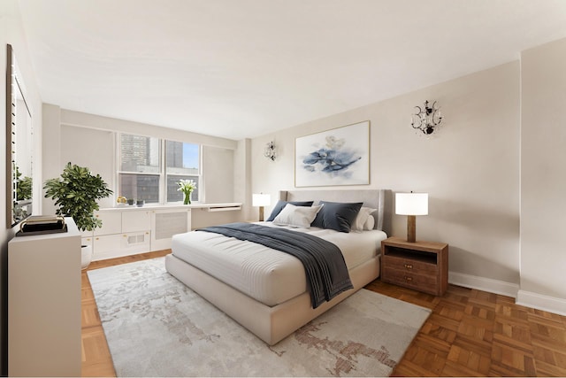 bedroom with baseboards