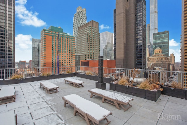 view of patio featuring a city view