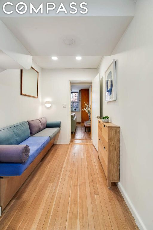 living room featuring light hardwood / wood-style floors