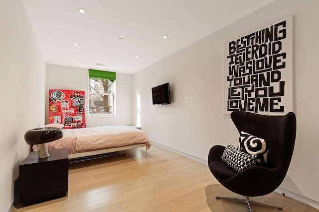 bedroom featuring wood-type flooring