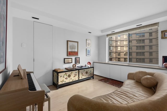 living room with light wood-style floors