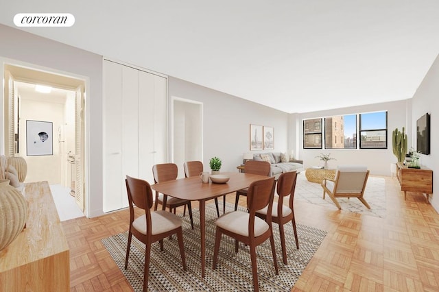 dining space with visible vents