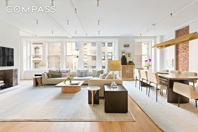 living room featuring hardwood / wood-style floors