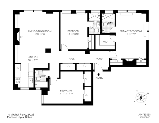 10 Mitchell Pl Unit 2Ab, New York City, NY 10017 - floor plan / room layout