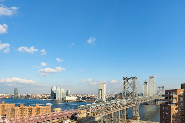 property view of water featuring a view of city