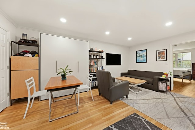 living room featuring light hardwood / wood-style floors