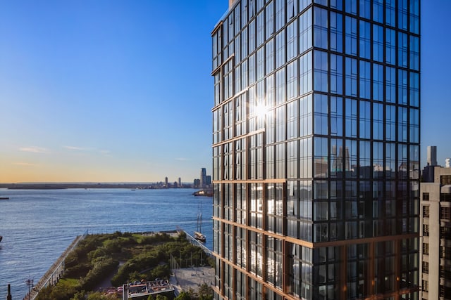 property view of water featuring a view of city