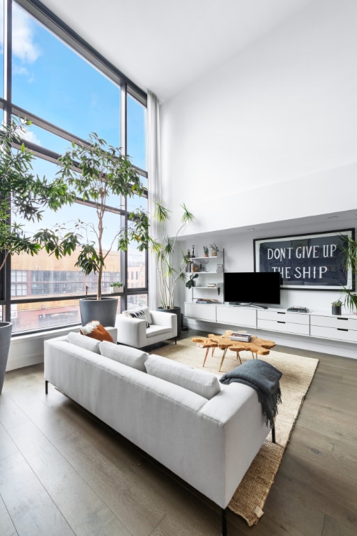 living room featuring hardwood / wood-style flooring