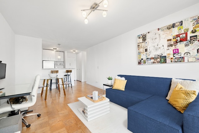 living room featuring light hardwood / wood-style flooring