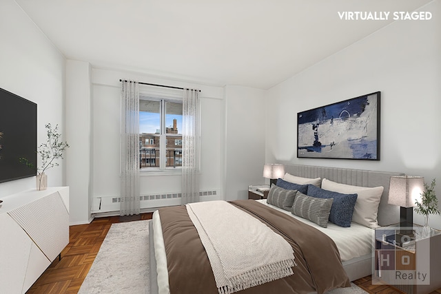 577 Grand St Unit F1904, New York City, NY 10002 - bedroom featuring radiator heating unit