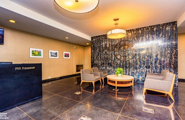 dining space with recessed lighting and baseboards