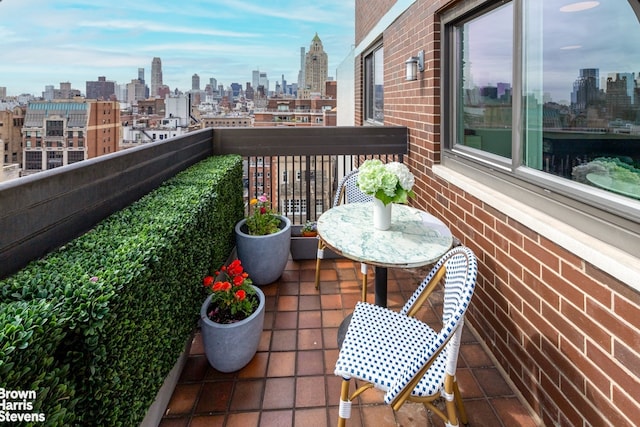 balcony featuring a view of city