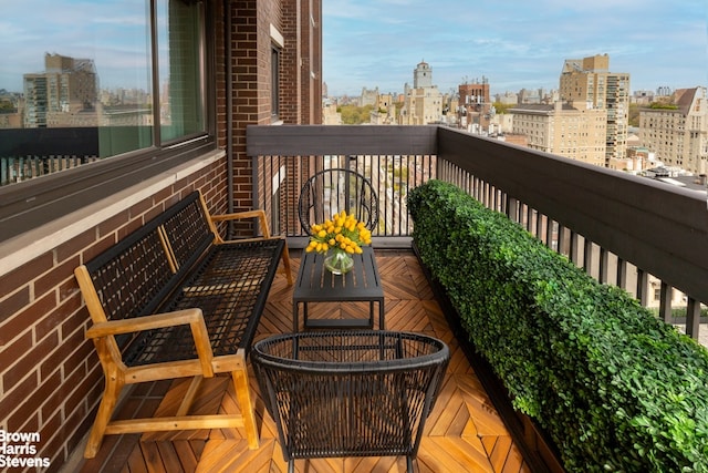 balcony with a city view