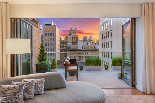 balcony featuring a city view