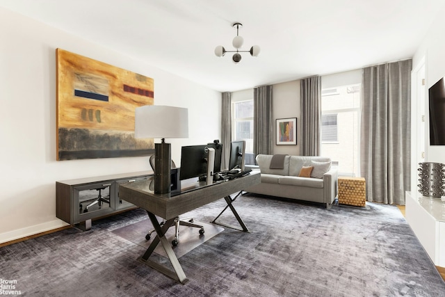 view of carpeted office