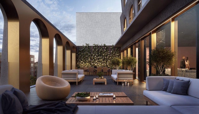 view of patio with an outdoor hangout area