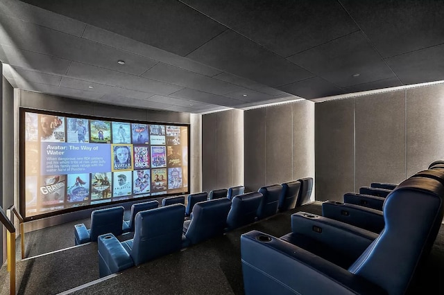 cinema room with a decorative wall