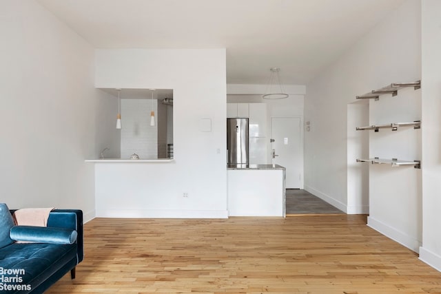 living room featuring light hardwood / wood-style flooring