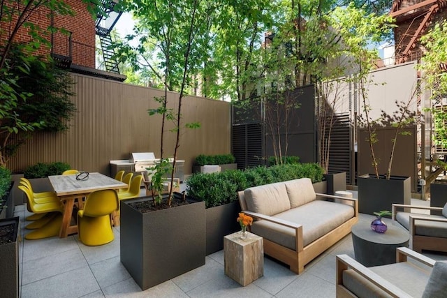 view of patio with an outdoor living space