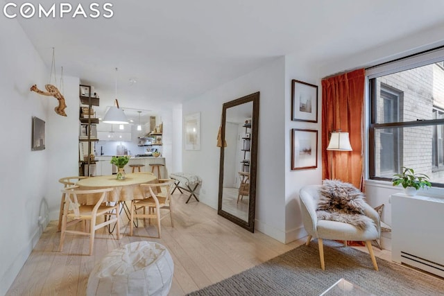 interior space featuring light wood-type flooring