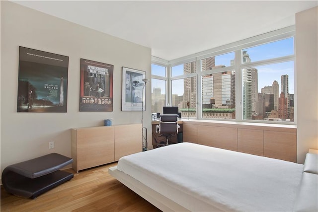 bedroom featuring light hardwood / wood-style floors