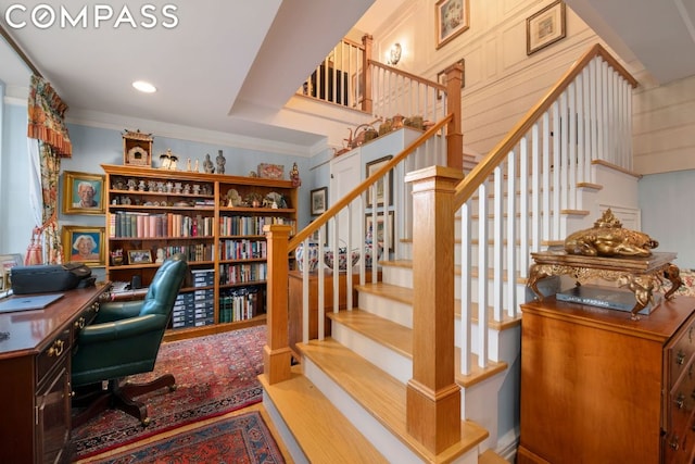 office featuring ornamental molding