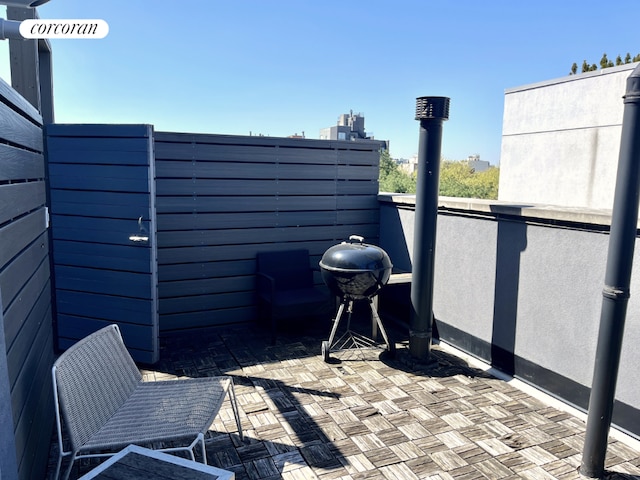 view of patio with a grill