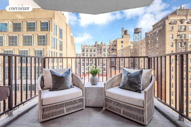 balcony with a city view