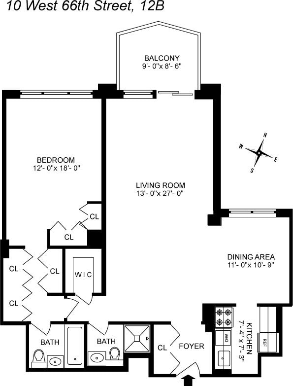 10 W 66th St Unit 12B, New York City, NY 10023 - view of floor plan / room layout