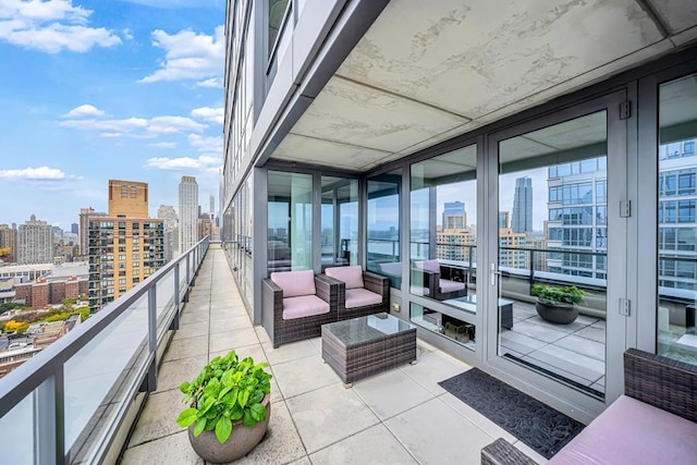 balcony with a view of skyline