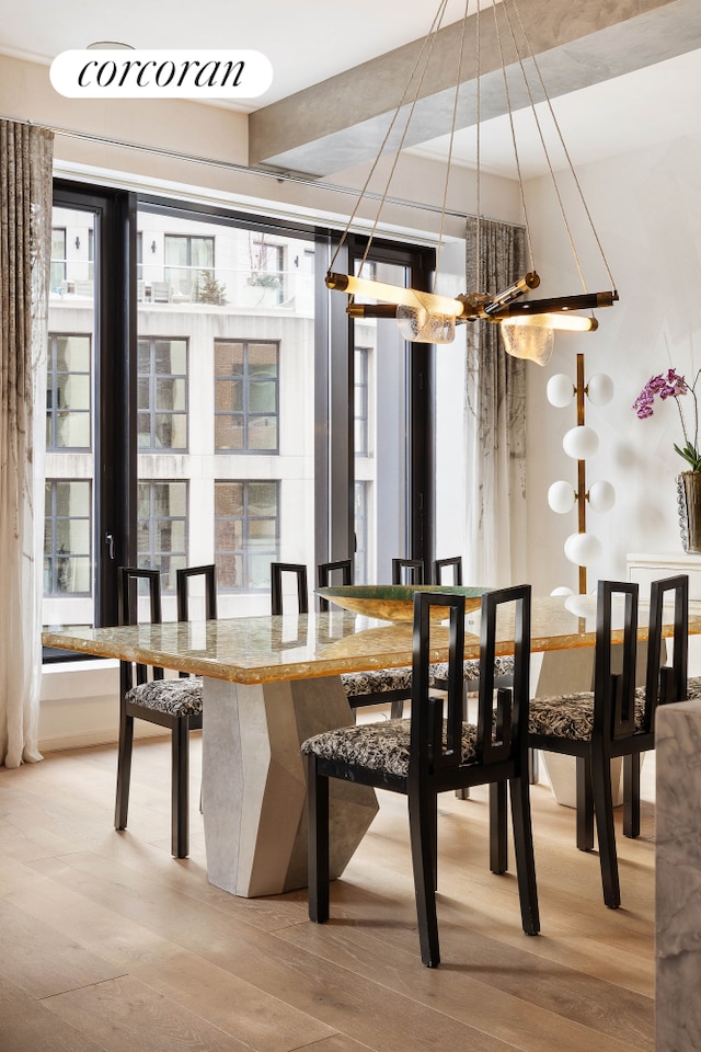 dining room featuring light wood-type flooring