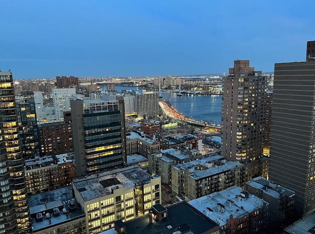 view of city featuring a water view