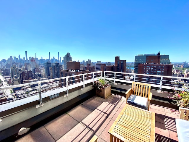 balcony with a view of city