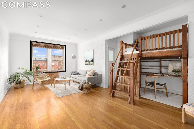 living room with wood-type flooring