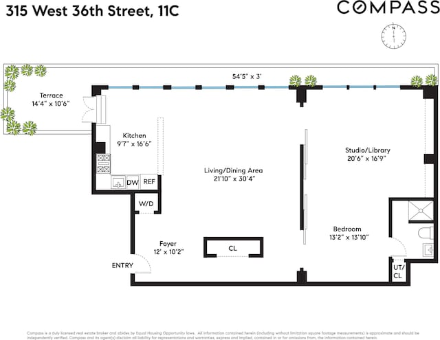 315 W 36th St Unit 11C, New York City, NY 10018 - view of property floor plan
