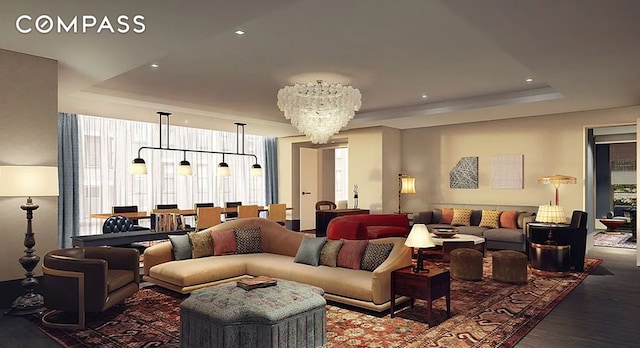 common area with recessed lighting