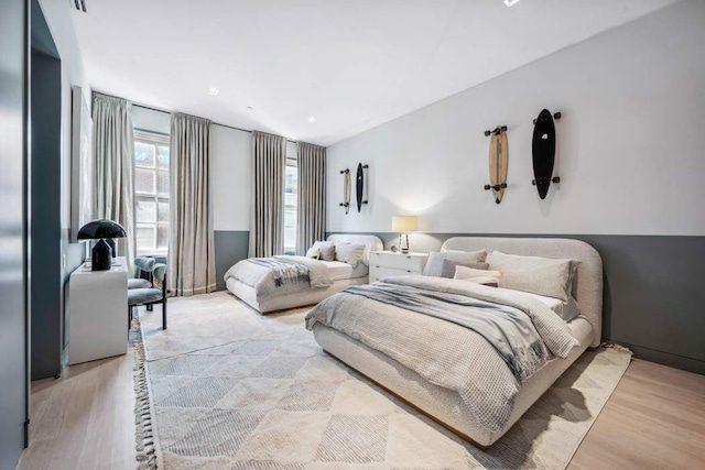 bedroom featuring light wood-type flooring