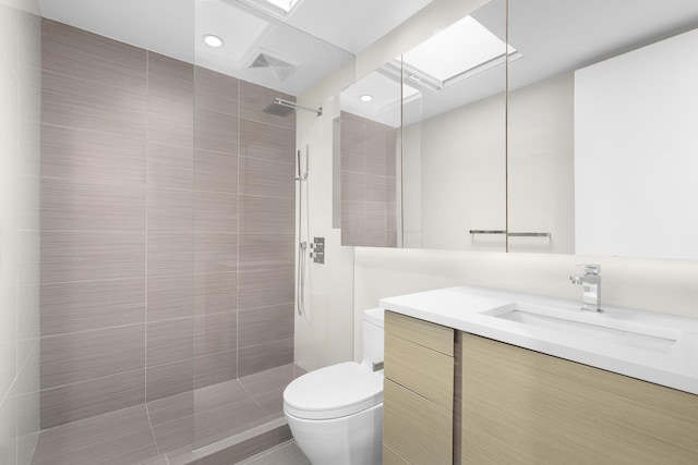 103 W 89th St Unit 3/4A, New York City, NY 10024 - full bathroom with a walk in shower, vanity, toilet, recessed lighting, and visible vents