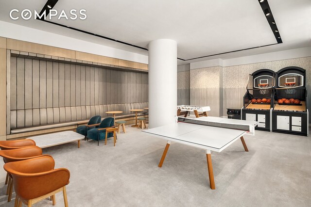 430 E 58th St Unit 16A, New York City, NY 10022 - game room with carpet floors