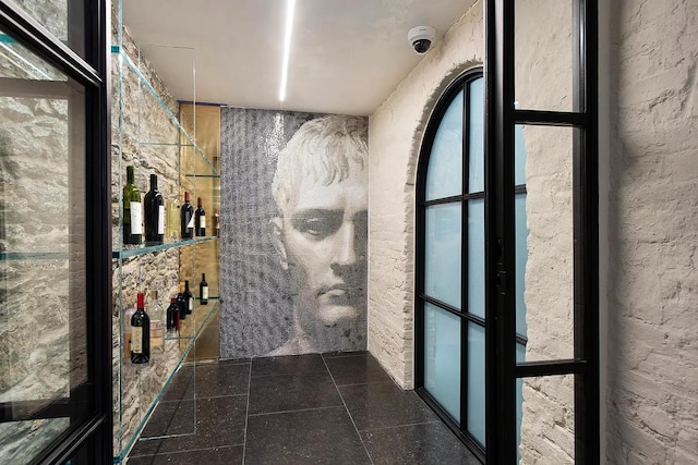 bathroom with tile patterned flooring