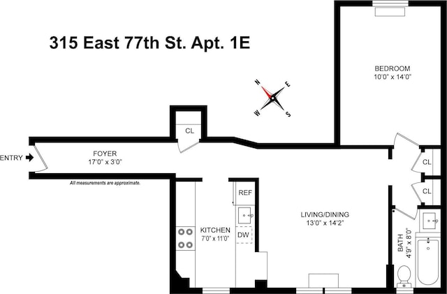 315 E 77th St Unit 1E, New York City, NY 10075 - property floor plan