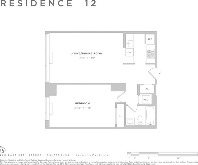 200 E 94th St Unit 1012, New York City, NY 10128 - view of floor plan / room layout