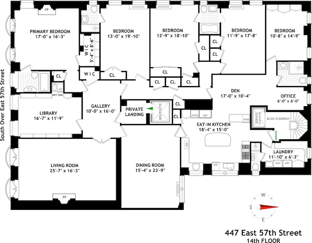 447 E 57th St Unit 14, New York City, NY 10022 - view of floor plan / room layout