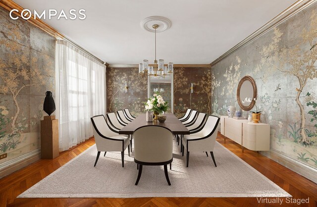 sitting room with crown molding and light tile patterned floors