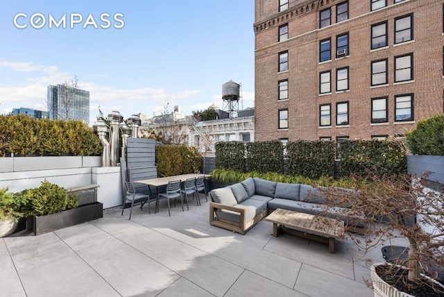 view of patio / terrace featuring an outdoor living space