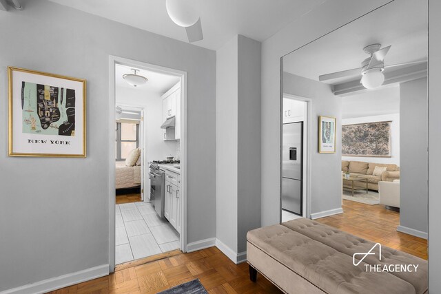 hallway with baseboards