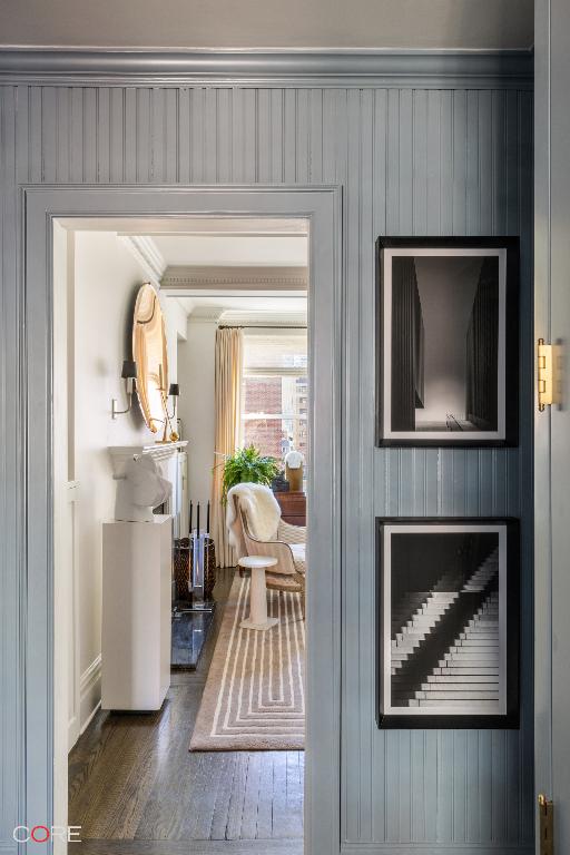 doorway to outside featuring dark hardwood / wood-style floors