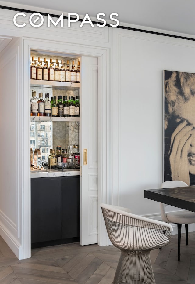 bar with a dry bar